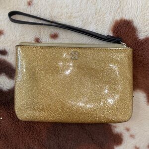 Kate Spade Gold Glitter Wristlet